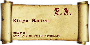 Ringer Marion névjegykártya